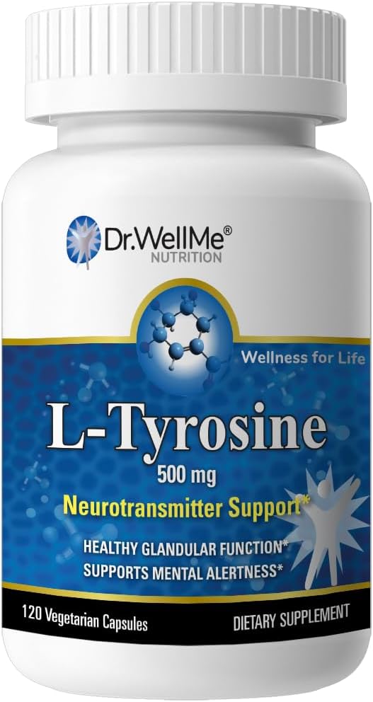 L-Tyrosine 500 mg Capsules - 120 Kont | Keep Mood, mental Alertness & Thyroid Function | Neurotransmitter Health, Diyetary Supplement