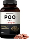 NatureBell PQ 40mg Per CoQ10, 240 Capsules | Active Pyrroloquinoline Quinone, Highly Bio available ZenPQ + Formula – Kalp, Beyin ve Mitochondrial Health – Non-GMO