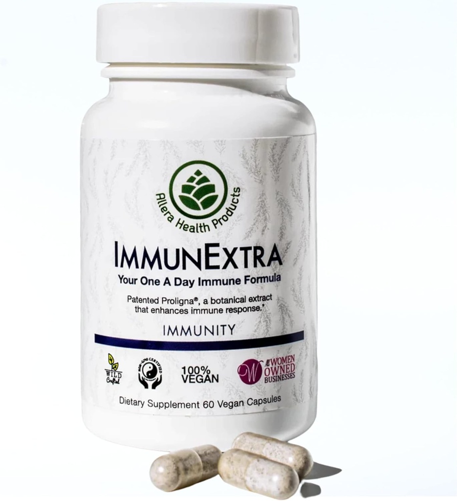Allera Health Pine Pollen Capsules - Organik & Vegan ProLigna Plant-Based Diyet Supplement - Sağlıklı Immune Savunma Vitaminlerini Destekleyin - Sert Ağaçlarından Toz Taklit - 60 Caps
