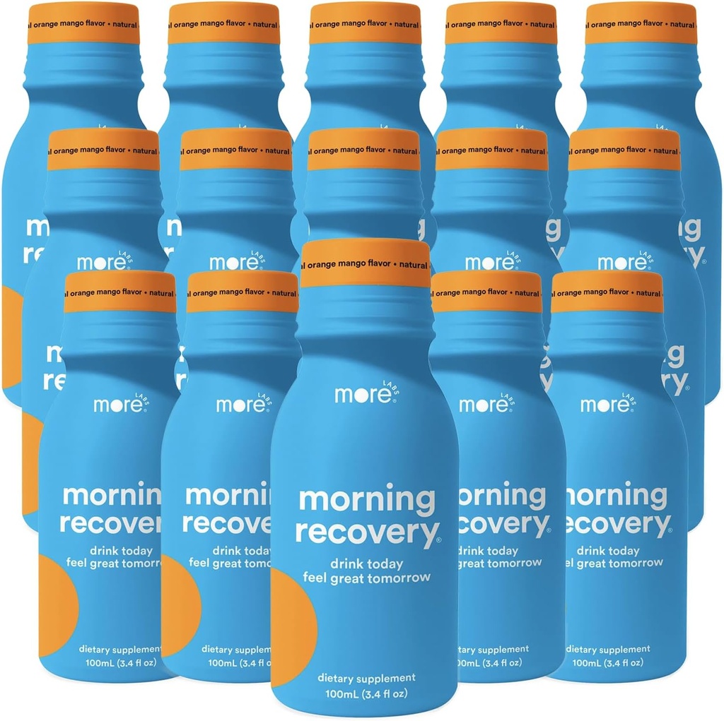 More Labs Morning Recovery Orange Mango Flavor Electrolyte & Milk Thistle Drink 15 Pack | Hydrate while drink | Highly ► Liquid DHM