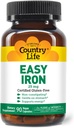 Ülke Hayatı Easy Iron 25 mg Capsules - Gentle Non-Constipating Ferrochel - Kadınlar ve Erkekler için Vegan Vitamin Supplement - Destekler Body Energy