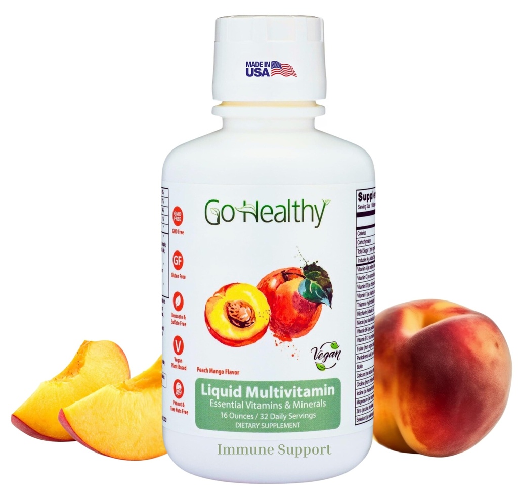 Kadınlar, Erkekler, Gençler, Vegan Vitamin & Mineral, Yüksek Aborpsiyon, Premium Sıvı Çok, Immune Desteği - 32 Hizmet