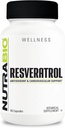 NutraBio Resveratrol Tamam, 500 mg - Doğal Antioksidan Özgür Radikallerle Mücadele Etmeye ve Sağlıklı Ağlamaya Yardımcı Olmak, 90 Capsules