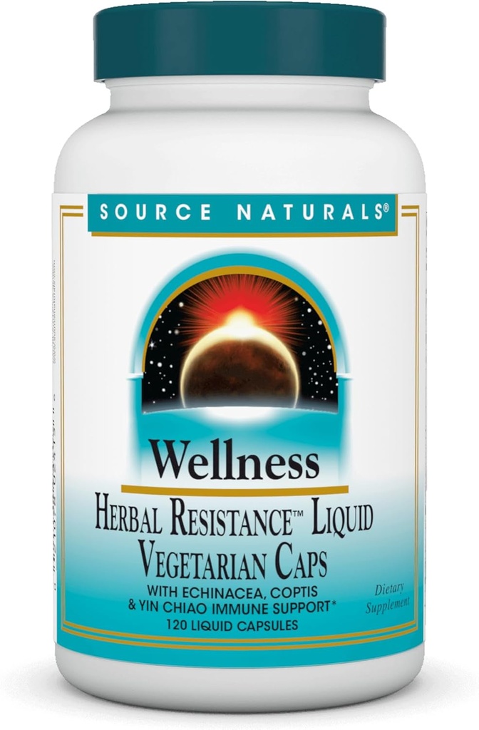 Source Naturals Wellness Herbal Direnişi - Echinacea, Coptis & Yin Chiao Immune Support* - 120 Capsules