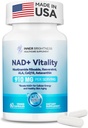 NAD+ συμπλήρωμα για τις γυναίκες, με 900MG Νικοτιναμίδη Ριμποζίτη (NR), Resσβερατρόλη, CoQ10, Αλφα-Λιποϊκό οξύ, Ασταξανθίνη - Υποστηρίζει Κυτταρική Ενέργεια & Επισκευή, Υγιεινή γήρανση - 60 κάψουλες χορτοφάγων