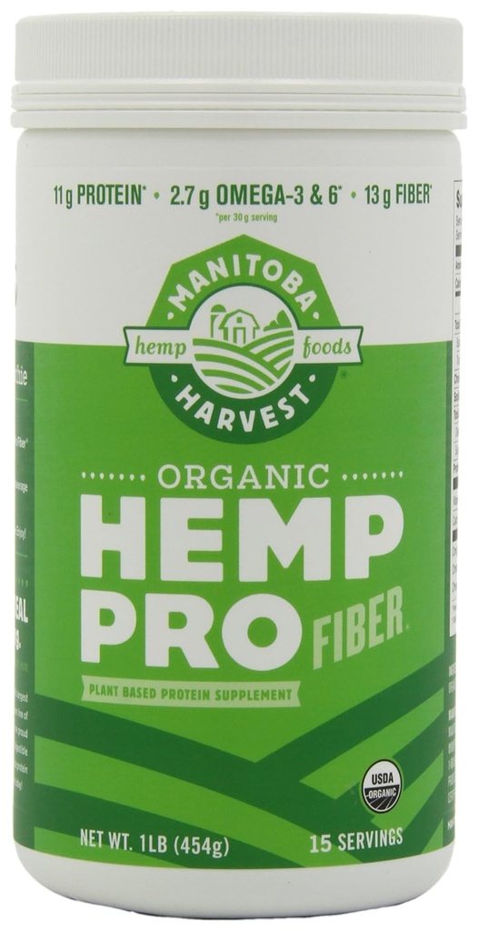 Manitoba Harvest HEMP PRO FIBER, 16 Ounce Tubs (Pack of 2)