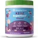 Amazing Grass Kidz Superfood: Organik Yeşiller, Meyveler, Veggies, Arıt Kök Toz ve Sağlıklı Çocuklar için Probiyotikler, Berry Blast, 30 Hizmetler