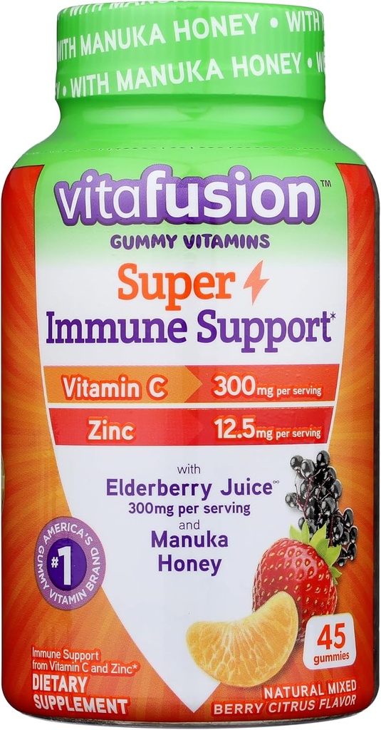 Vitafusion Super ανοσοποιητική υποστήριξη Gummy Βιταμίνες, 45ct