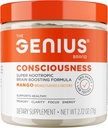 Genius Bilinç, Super Nootropic Brain Supplement Toz, Mango - Boost Focus, Cognitive Function, Concentration & Memory ATM - Alfa GPC & Lions Mane Mushroom for Neuro Energy & IQ
