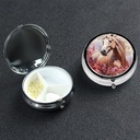 Yuvarlak Pill Box 3 Karşılaştırma Pill Box Pill Containe Pillbox Seyahat Küçük Pill Case Watercolor Horse Pill Organizer For Vitamins Fish Oil Box Supplement Box