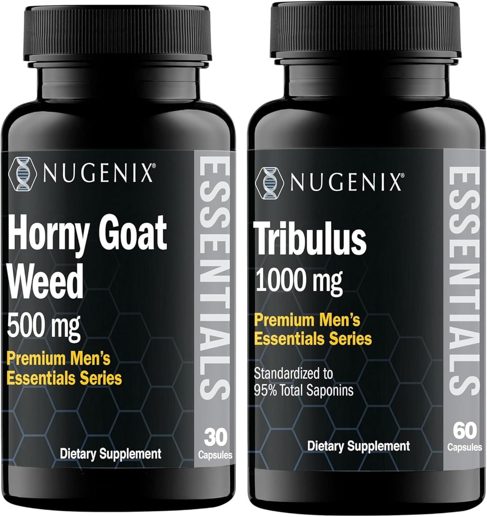Nugenix Απαραίτητα Tribulus Terrestris και Horny κατσικίσιο ζιζάνιο συμπληρώματα