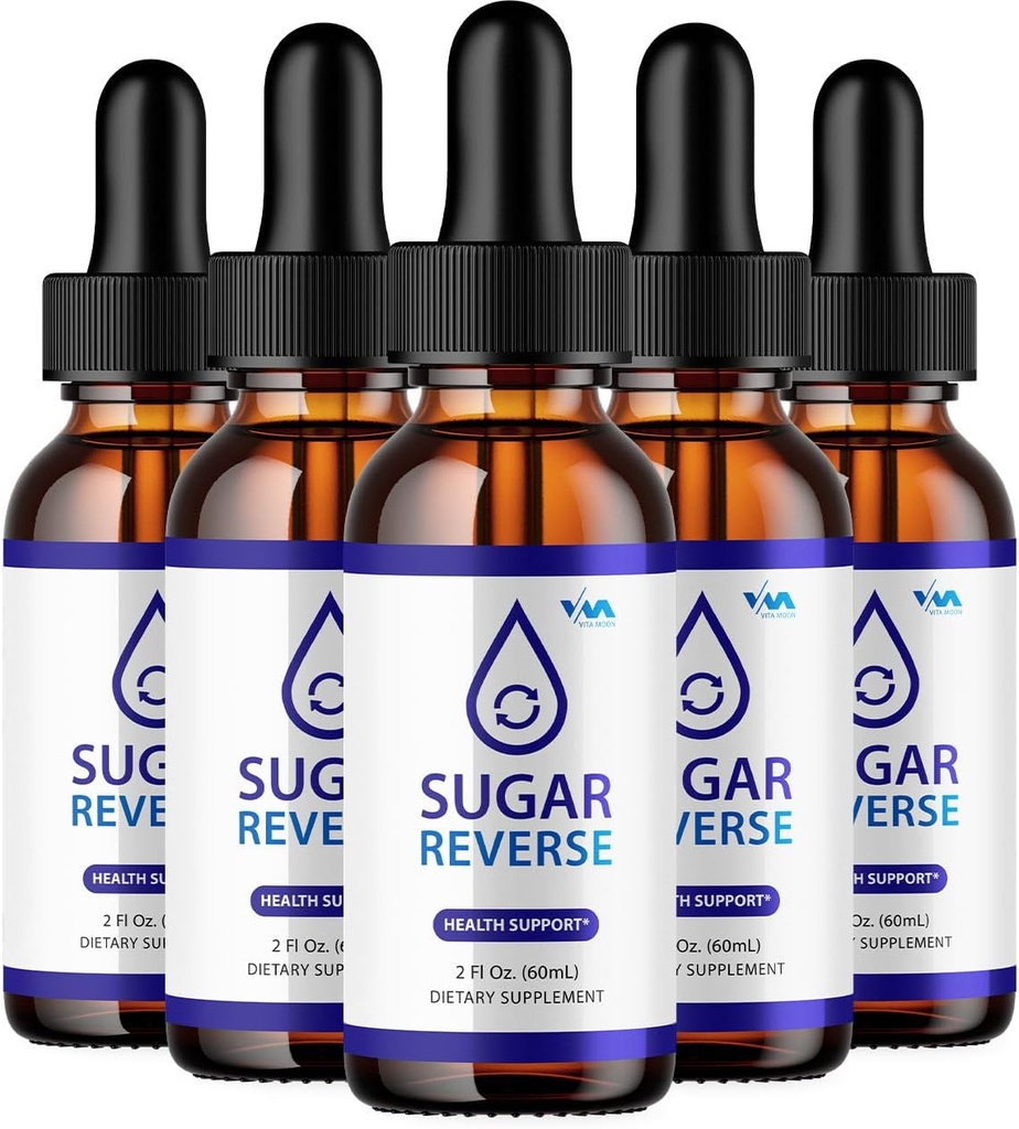 (5 Pack) SugarReverse Drop Sağlıklı Vitamin Desteği Supplement - Şeker Ters Gelişmiş Formula, Şeker Ters 24 Saat Sıvı, Şeker Ters Enerji ve Ekstra Güç İncelemeleri, 5 Ay Supply ve Ekstra Güç İncelemeleri, 5 Ay Supply