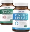 İrlandalı Deniz Moss & Omega 7 (3-Month Supply) Sea Omega Combo Sche - Organik İrlandalı Deniz Moss - Raw Vegan Supplement (180 Caps) & Omega 7 Softgels - Provinal Sustainable Peruvian Anchovy Fish Oil -90 Caps