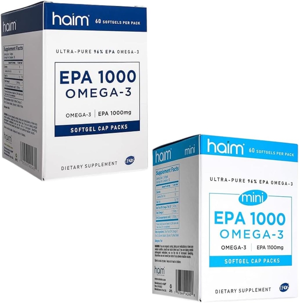 HAIM EPA 1000 Omega-3 ve EPA 1000 Omega-3 Mini Softgels