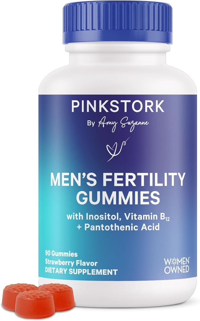 Blue Stork Ferttitude Supplement Gummies for Men - Erkek Prenatal Vitaminler, Onun için Kavram Destek - Reproductive Health, Hormonal Denge & Motness - 90 Count Count Count