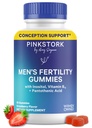 Blue Stork Fertility Supplement Gummies for Men - Ανδρικές προγεννητικές βιταμίνες, Conception Support for Him - Αναπαραγωγική υγεία, ορμονική ισορροπία & κινητικότητα - 90 Count