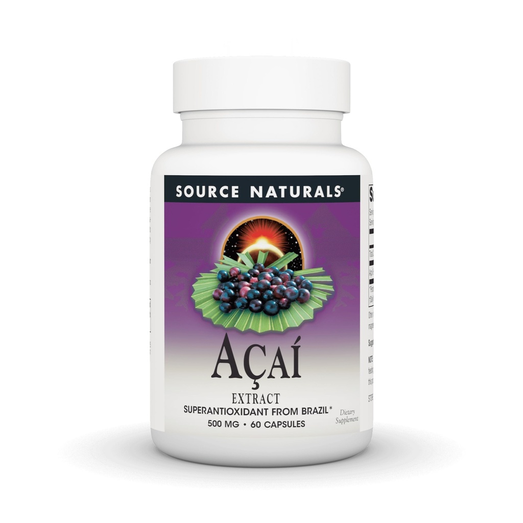 Source Naturals Acai Extract, Superantioksi from Brazil* - 500 Mg - 60 Capsules