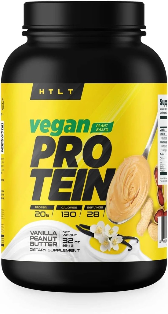 Vegan proteini HTLT | Bitki bazlı Protein Toz | Pea & Rice Protein Toz Toplantısı | Yüksek Lisans Shakes ve Baked Tedaviler için (Vanilla Peanut Butter)