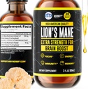 HERBIFY Lions Mane Supplement - Daily Mushroom Supplement for Memory, Focus & Clarity - Brain Branson - Lions Mane Tincture for Immune Support - 2 Fl oz