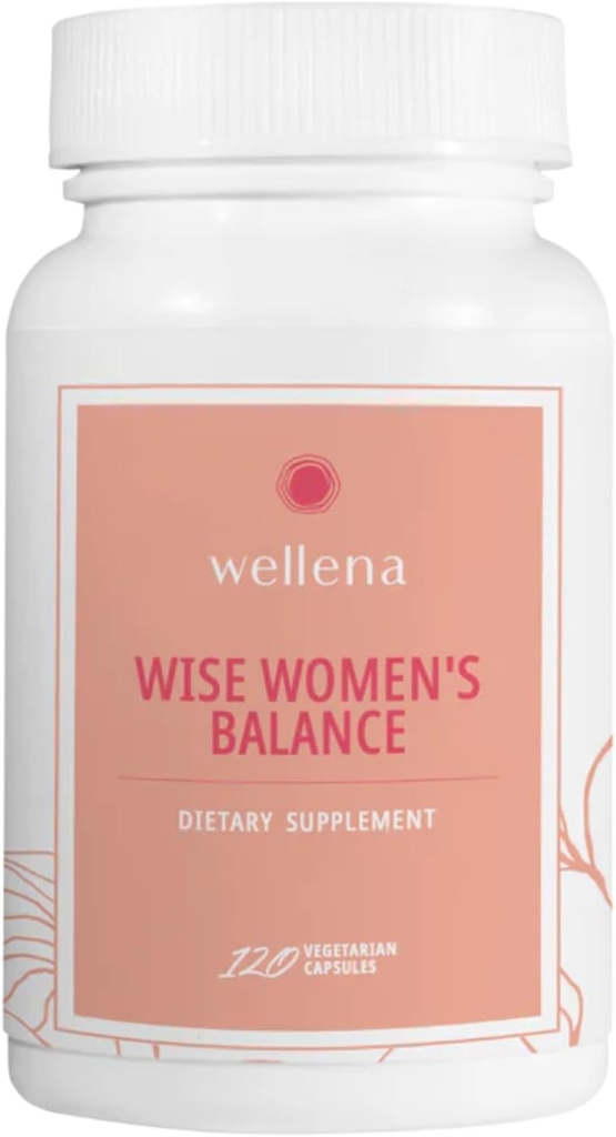 Wellena Wise Women's Balance by Magdalena | Highly Bio available and Synergistic Herbal, Vitamin ve Mineral Mix for Hormonal Balance in Peri- and Menopause | 120 Vegetarian Capsules 60-Day Supply