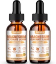 2 Pack 2000MG Magnezyum Glycinate Liquid Drops Supplement for Kids & Yetişkinler - Hücre Fiber, Bromelain, Vitamin B6, C, D, çinko - Enerji, Sleep, Clam, Pineapple Flavor, 4 Fl oz