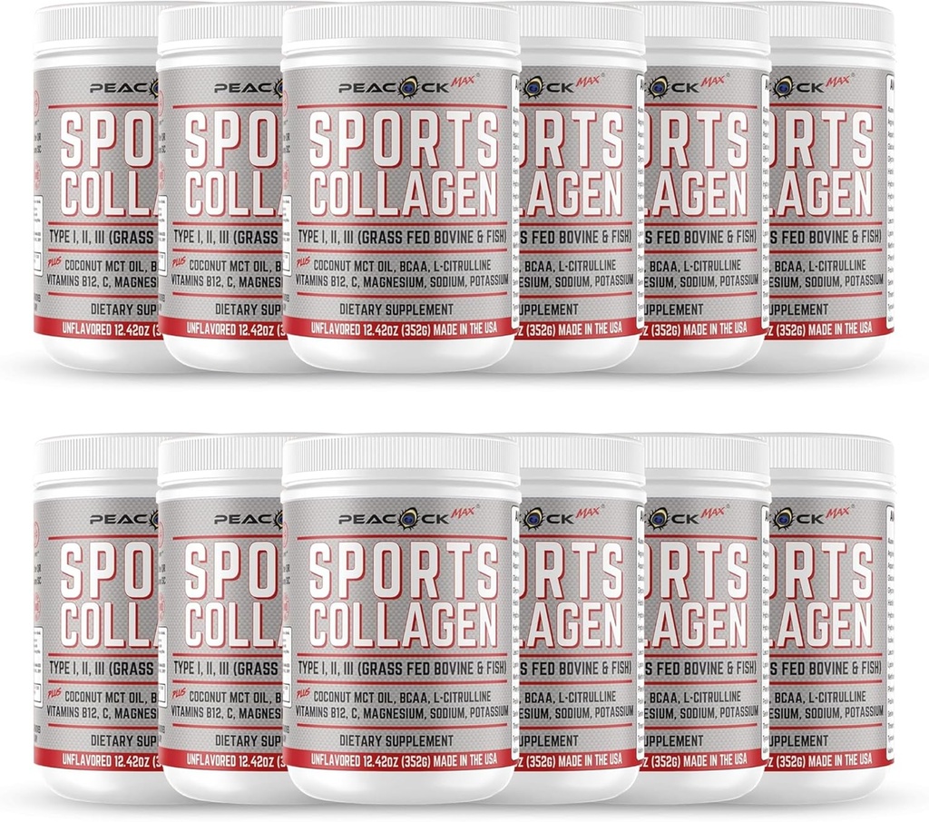 Spor Collagen Toz, 12.42 oz, 12 Paket - Grass Fed Bovine & Wild Fish Hydrolyzed Type I, II, III Multi Collagen,, Unflavored Protein Toz with Electrolytes