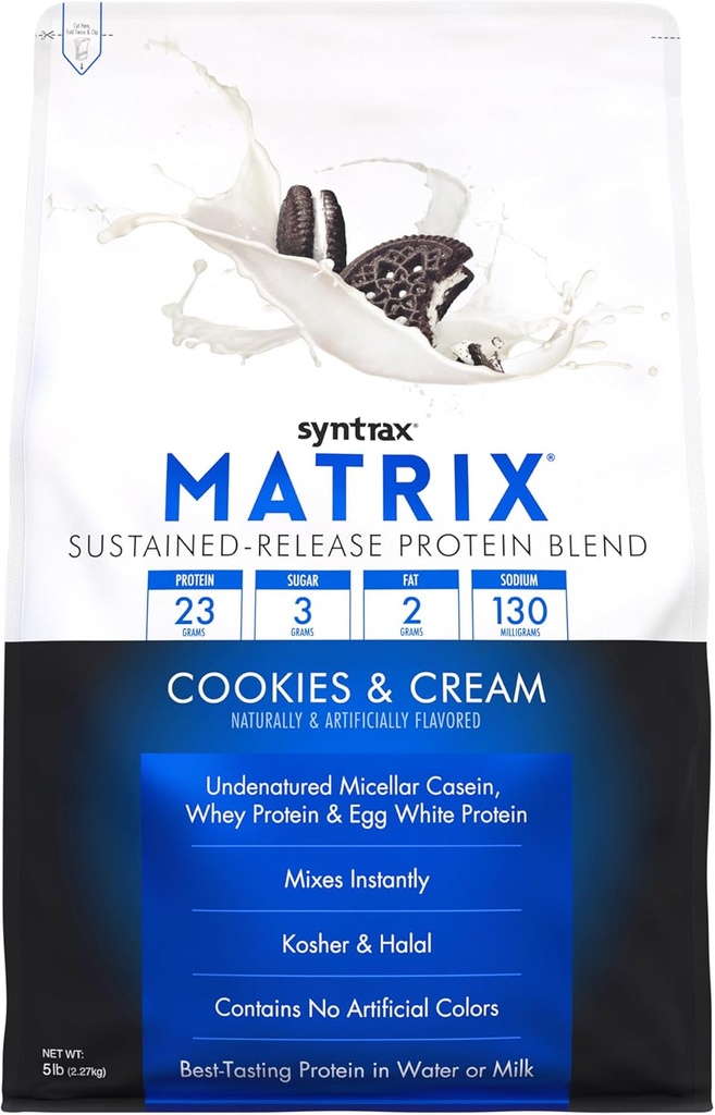 Syntrax Beslenme Matrix - Sustained-Release proteini, Kurabiyeler ve 5 lbs. Gerçek Cookie Pieces
