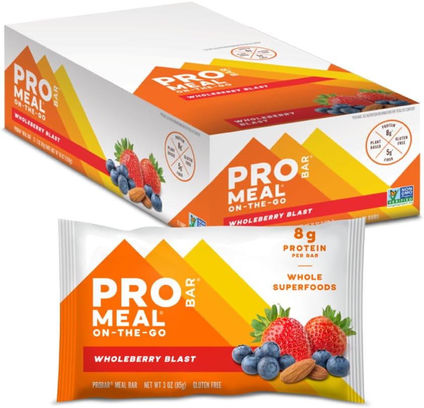 PROBAR - MEAL Bar, Wholeberry Blast, Non-GMO, Gluten-Free,health, Plant-Based, Whole-Food Materialss, Natural Energy (12))
