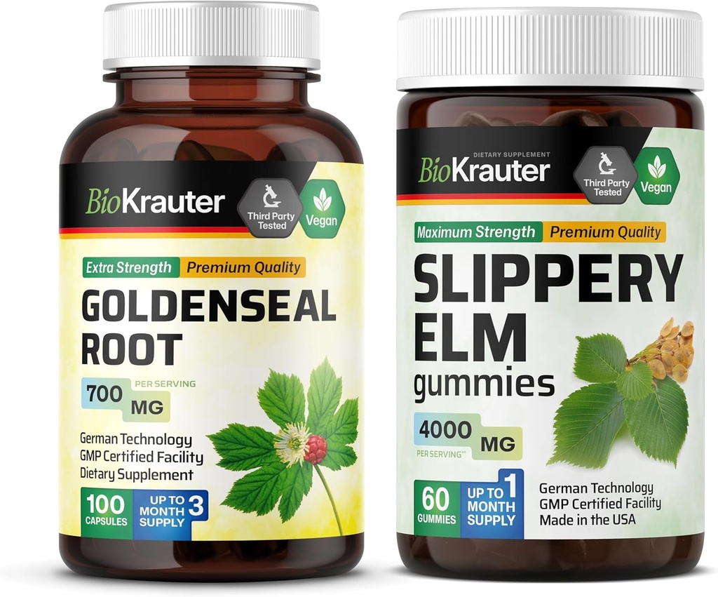 BIO KRAUTER Goldenseal 100 Κάψουλες & Slippery Elm 60 Gummies