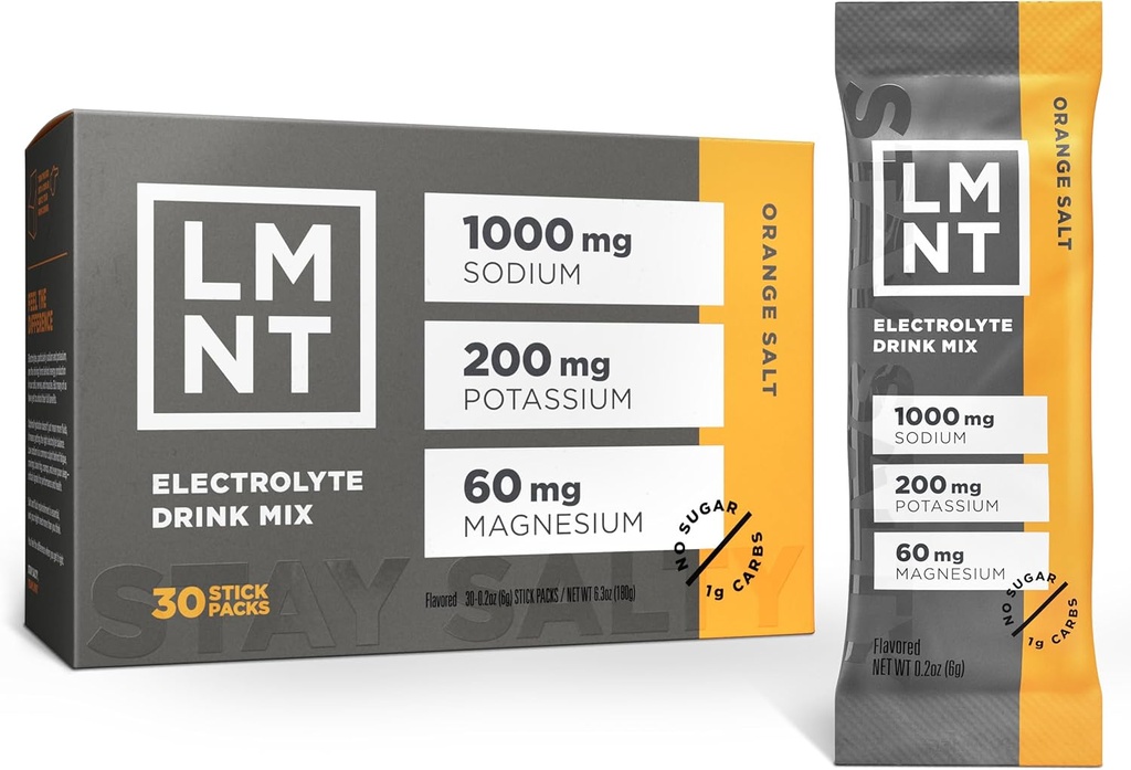 LMNT Zero Sugar Electrolytes - Orange Salt | Drink Mix | 30-Count