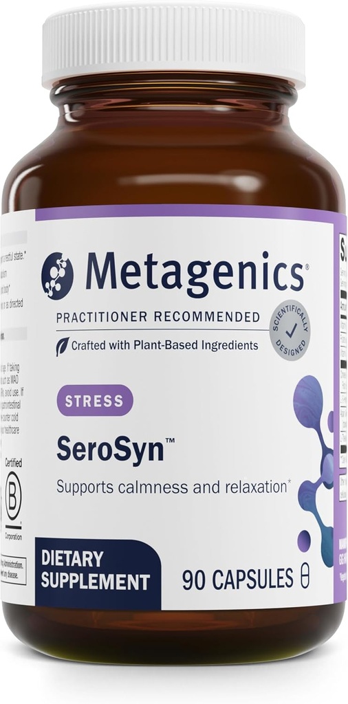 Metagenics SeroSyn - L-Theanine Supplement - Restity'nin Bir Şeyini Destekler* - 5-HTP Supplement - Non-GMO & Gluten-Free - 90 Capsules