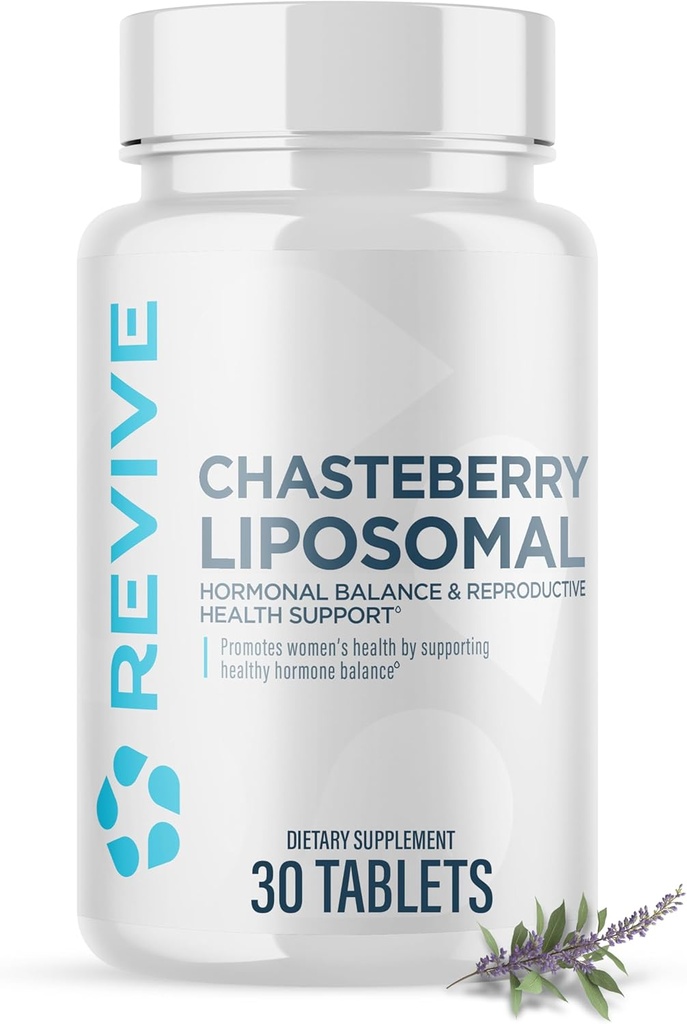 Revive MD Chasteberry Supplement for Women - Chaste-Berry Liposomal (Vitex Agnus-Castus) - Destekler Kadın Sağlığı, Hormon Dengesi ve Fertness (30 Tablet, 30 Hizmet)