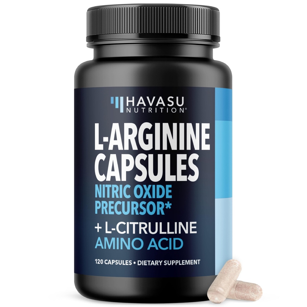 L-Arginine Capsules with L-Citrulline - Nitrik Oksit Supplement - L Arginine and L Citrulline Mix - 120 Kont - Vegan, Non-GMO Capsules for Performance, Endurance and Muscle Support - 2 Ay Supply