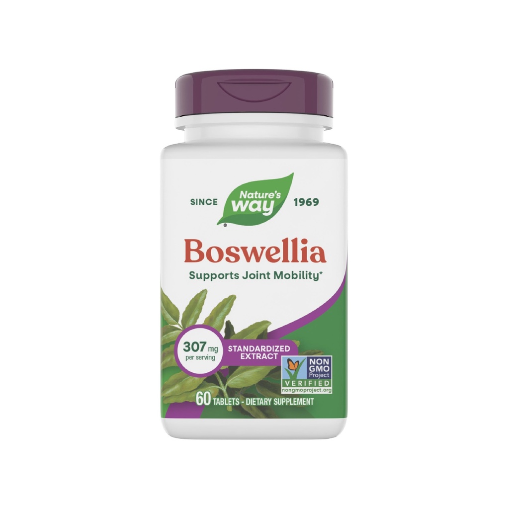 Nature's Way Boswellia Premium Extract, υποστηρίζει την κοινή κινητικότητα*, 307 mg Boswellia serrata Extract per Serving, συμπλήρωμα Frankincense, Gluten Free & Vegan - 60 δισκία (Packaging May Vary)
