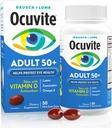 Ocuvite 50+ Eye Vitamin & Mineral Supplement, Omega-3, çinko, C & E, Lutein & Zeaxanthin, çinko Supplements for Women and Men, 50 Softgels