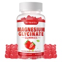 Μαγνήσιο Γλυκινικό Gummies 1000mg με μαγνήσιο L-Θρεονικό, Chelated Μαγνήσιο Κάλιο Συμπλέγματος Συμπλήρωμα με VitD, B6, CoQ10, Ασβέστιο, Υποστηρίγματα για τη μνήμη, ηρεμία, Mood - 90 Gummies Φράουλα