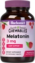 Bluebonnet Nutrition EarthSweet Melatonin 3 mg Γρήγορη Διαλύοντας τη Νύχτα Χαλάρωση & Ξεκούραστη Υποστήριξη Ύπνου - Βοήθεια ύπνου - Χωρίς γλουτένη, Vegan - Βατόμουρο Γεύση - 60 Μασώμενα Δισκία