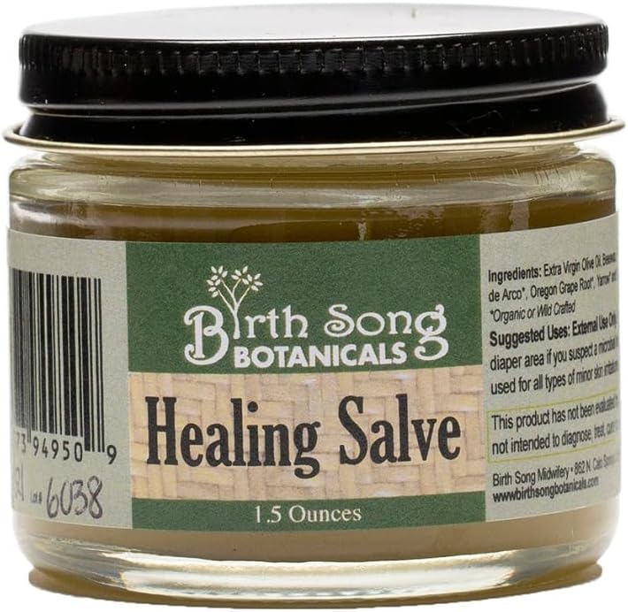 Doğum Song Botanicals Herbal Healing Salve First Aid Ointment, Herbal Skin Irritations Salve, 1.5oz Jar