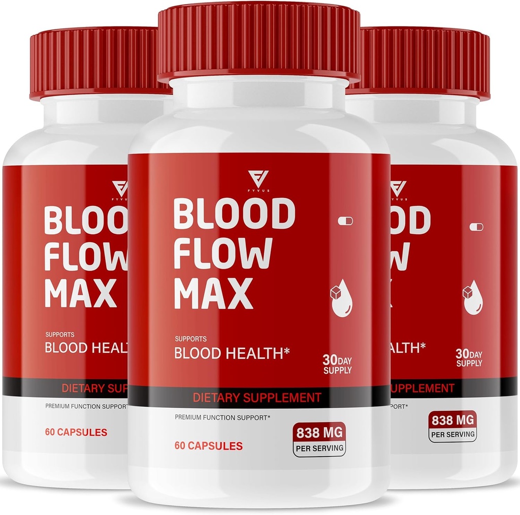 (3 Pack) Μέγιστη ροή αίματος κάψουλες, BloodFlow Max Advanced Strength Healthy Flow Levels Support Supplement, Blood Flow Max Συνολικά Όλα τα χάπια φυσικής ευεξίας Κριτικές (180 κάψουλες)