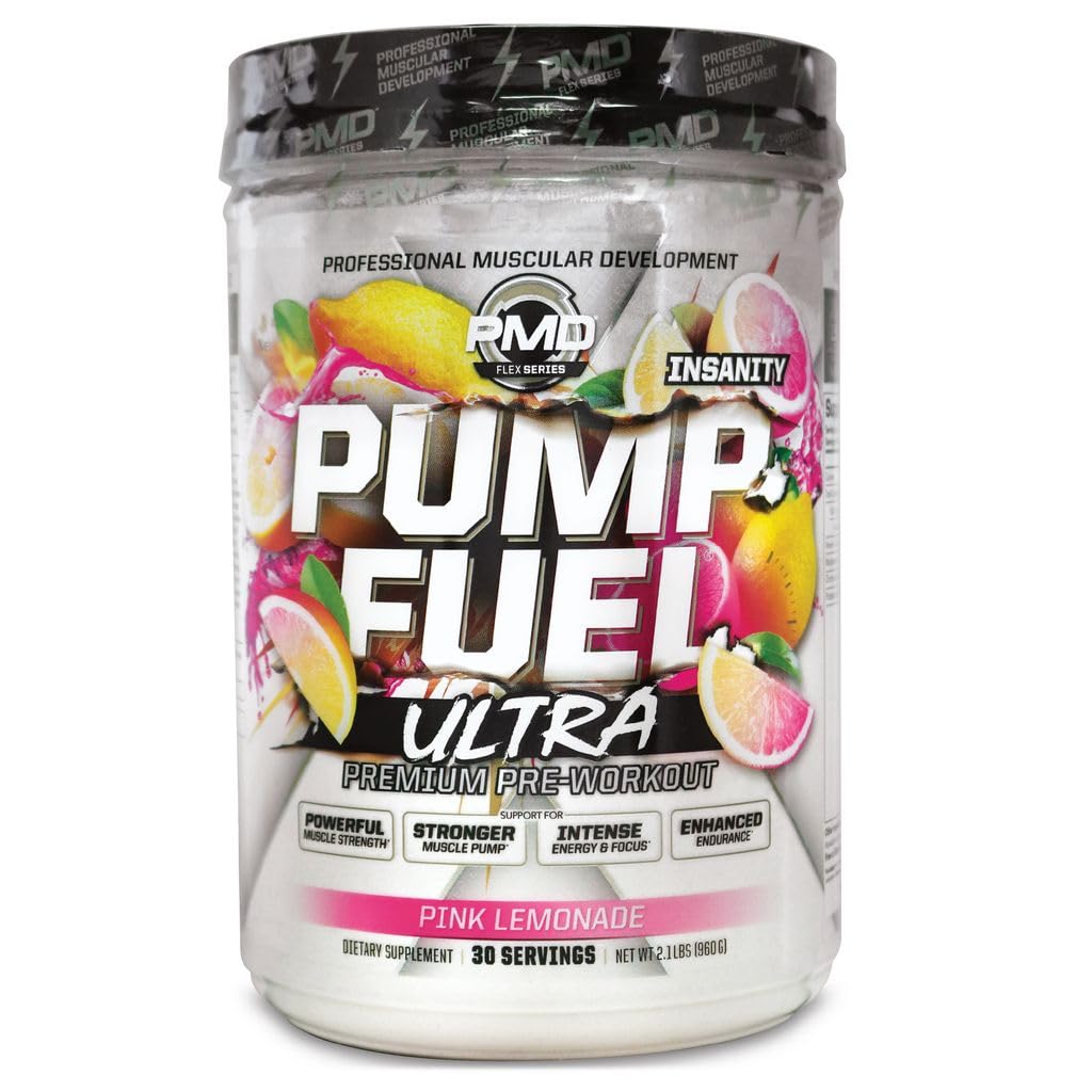 PMD Sports Pump Yakıt Insanlığı - Premium Pre Workout Toz & Muscle Pump, Greater Focus, Endurance & Recovery, Premium Kreine, Arginine & Beta Alanine - Pink Lemonade (30 hizmet)