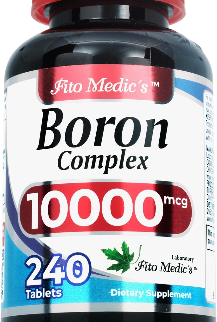 Lab | Boron | 10 mg | 240 Hizmet | Erkekler için Boron Supplement | Ultra yüksek Aborpsiyon, Fito Medic's.