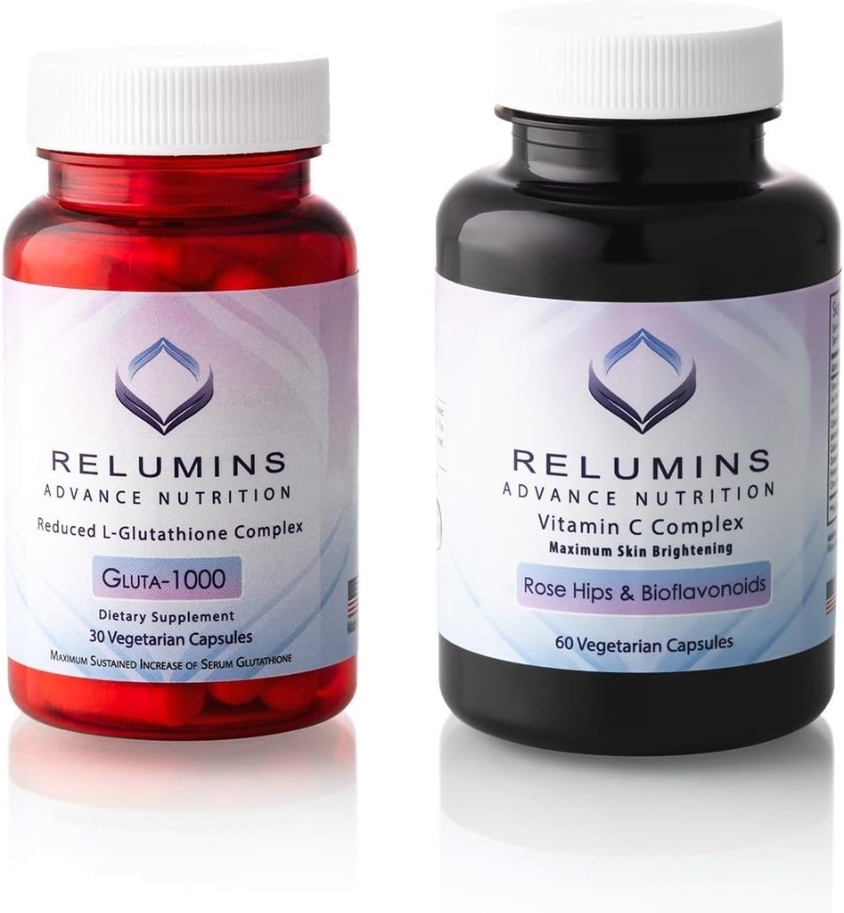 Relumins Advance Nutrition Gluta 1000 και Advance Vitamin C - MAX Skin Lightening Complex- 30 Glutathionone Caps + 60 Vitamin C Capsles