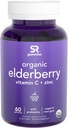 Elderberry Gummies Yoğunluğu (65:1) Immune Support & Gut Health | USDA Organik, Vegan sertifikalı ve GMO onaylı (60 Vegan Gummies)