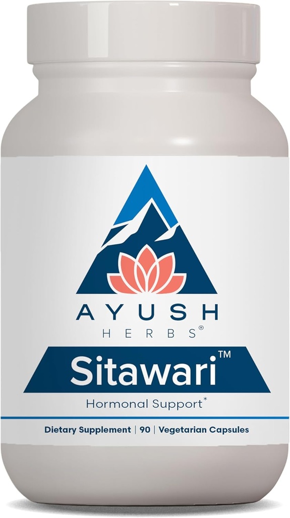 Ayush Herbs Sitawari - Kadınlar için Shatavari Capsules, Shatavari Root Supplement, Kadınlar için Hormon Dengesi, Doğal Kadın Reproductive Support - 90 Vegetarian Capsules (1 Count)