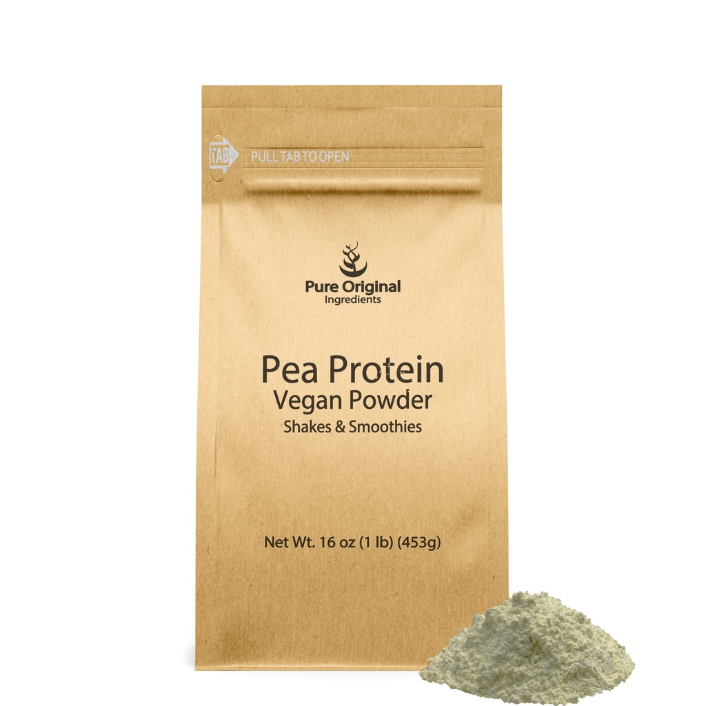PURE ORIGINAL INGREDIENTS Pea Vegan Protein Toz (1 lb) Gluten Free, Sarı Peas