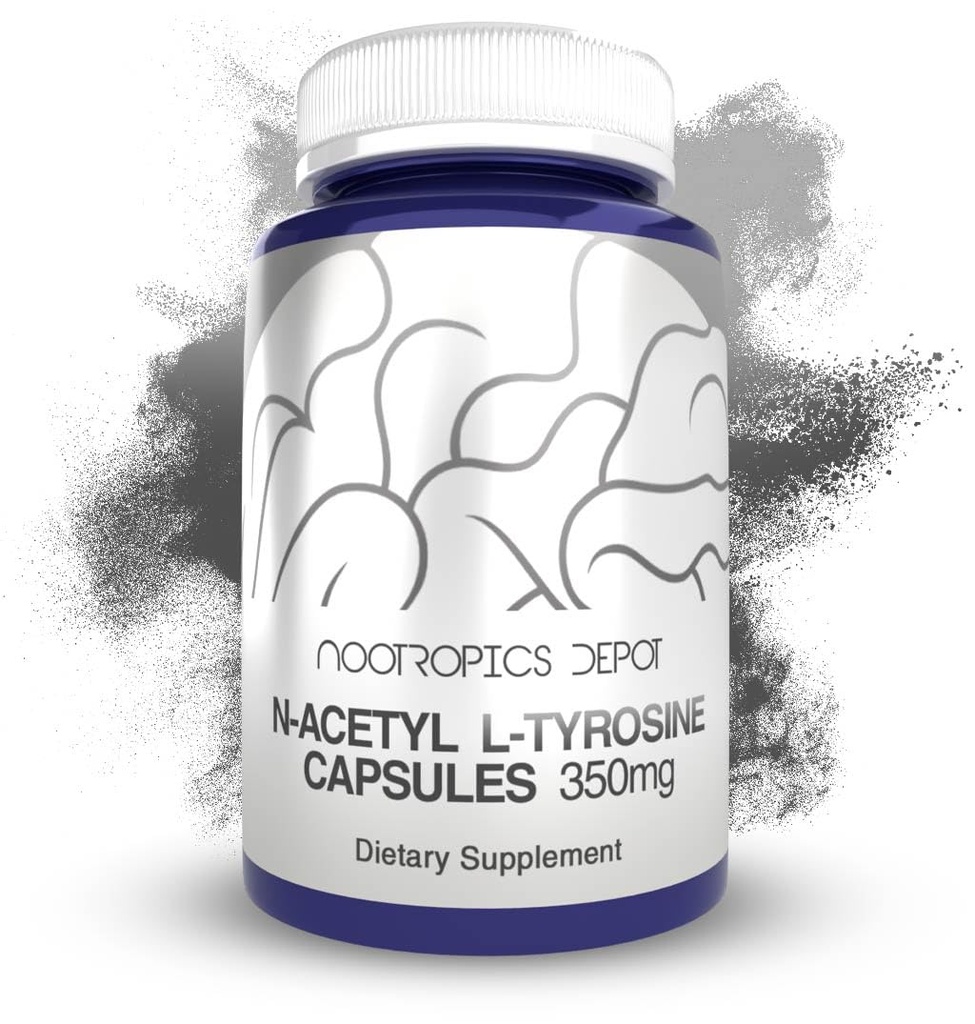 Nootropics Depot N-Acetyl L-Tyrosine Capsules | 350 mg | 120 Kont | NALT | Amino Asit Supplement | Natural Supplement | Supports Memory, Learning, Focus, Sağlıklı Stres Seviyeleri