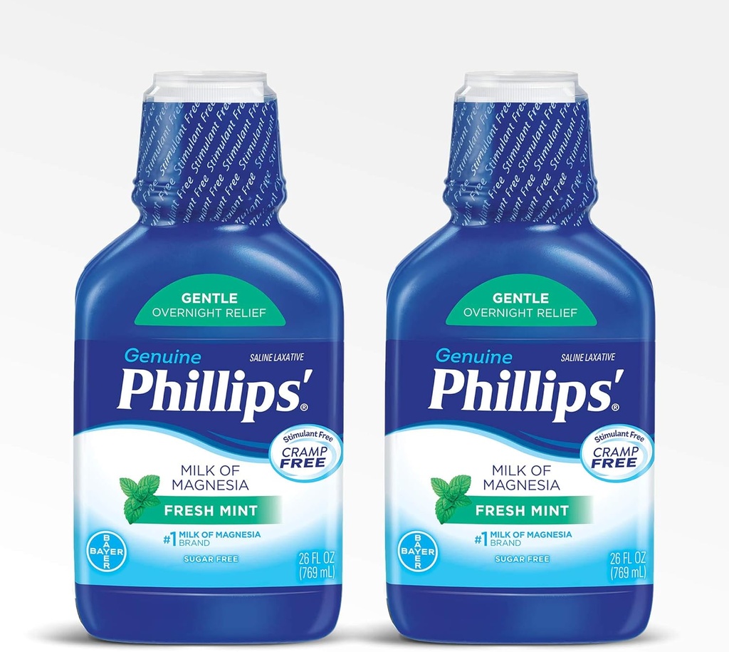 Phillips'in Magnesia Laxative, Fresh Mint, 26 Fl Oz (Pack of 2)