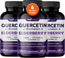 Gade Beslenme Quercetin with Bromelain & Elderberry | Quercetin with Vitamin C and çinko | çinko Quercetin 500 mg with Vitamin D3 | Daily Immune Support Supplement - 6 Ay Supply