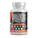 Temiz Nutraceuticals Panax Ginseng Ginkgo Biloba Ashwagandha Maca Root - Pine Bark Extract, Garlic ve Saw Palmetto - 60 Caps