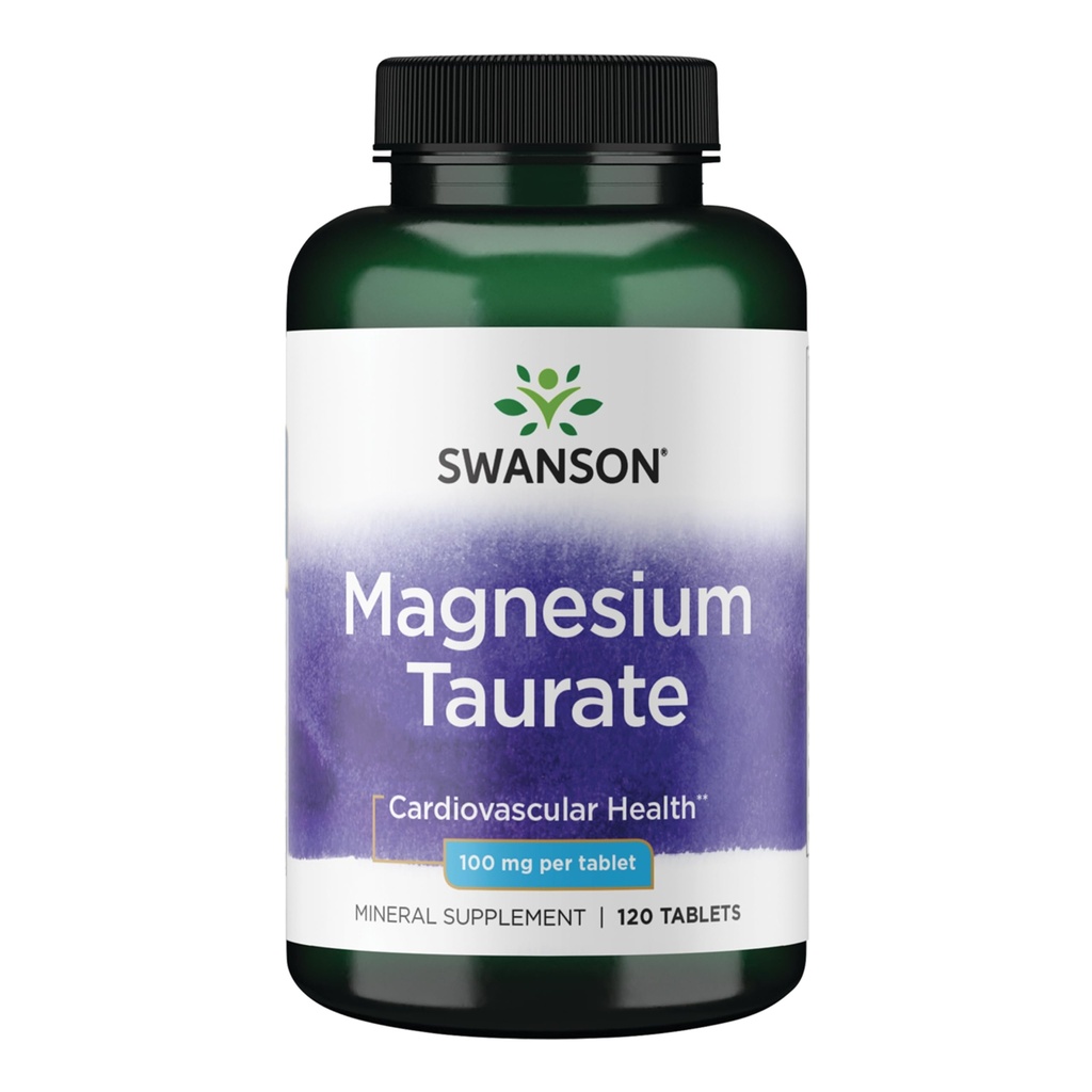 Swanson Magnezyum Taurate - Mineral Supplement- Natural & Magnezyum Formula (120 Tablet, 100 mg Her)